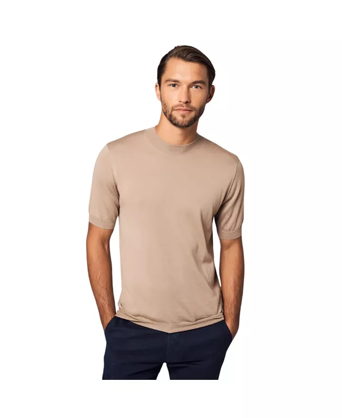 

Bellemere Мужская Основная Футболка Slim Fit из Кашемира и Шелка - Рекомендуем выбрать размер больше для свободного кроя Bellemere New York, коричневый/бежевый