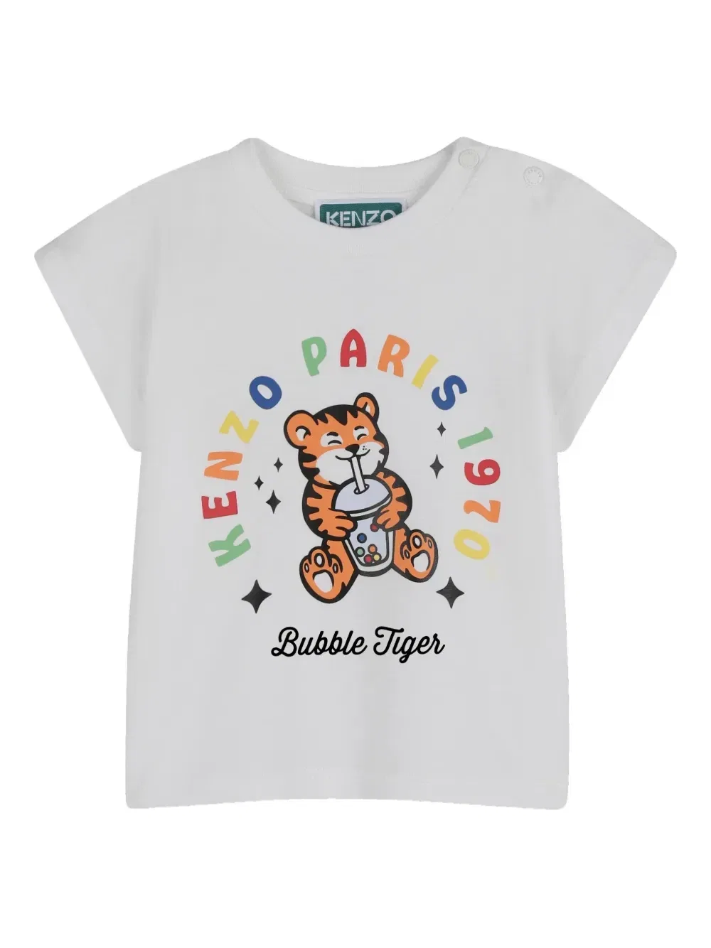 Комплект Bubble Tiger из топа и шорт Kenzo Kids, белый — фото 3