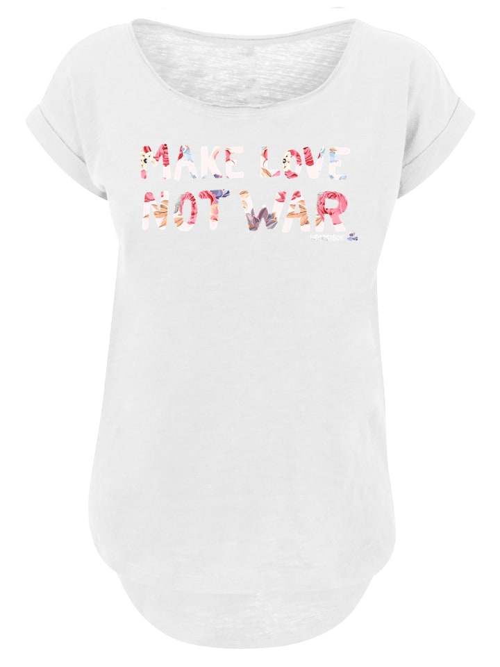

Длинная футболка WOODSTOCK Make Love Not War Floral белого цвета F4NT4STIC, Белый, Длинная футболка WOODSTOCK Make Love Not War Floral белого цвета F4NT4STIC