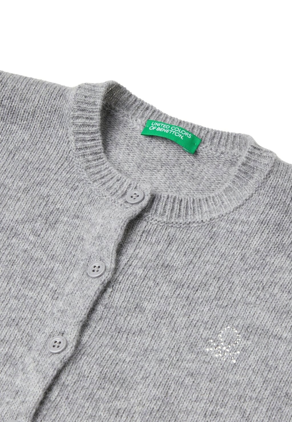 

Кардиган DETAILING AND SWAROVSKY LOGO United Colors of Benetton, серый