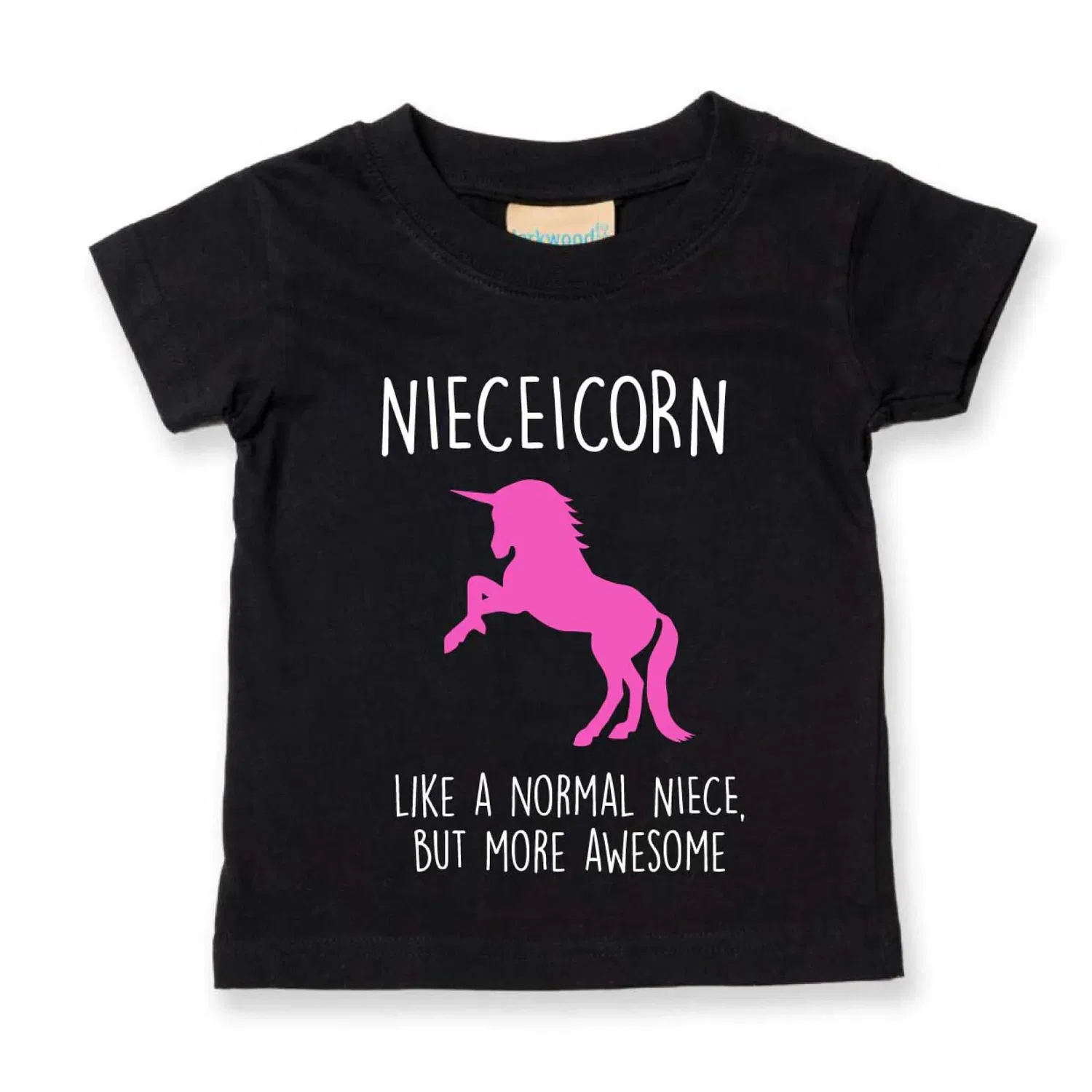 Футболка детская с единорогом Nieceicorn 60 Second Makeover, черный — фото 2