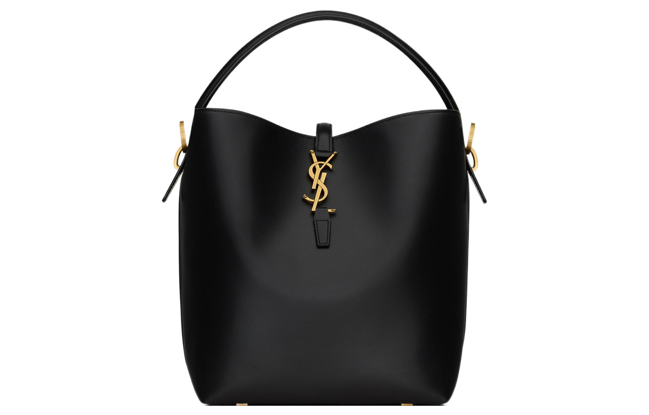 

SAINT LAURENT Сумка через плечо из блестящей коровьей кожи, женская, черная