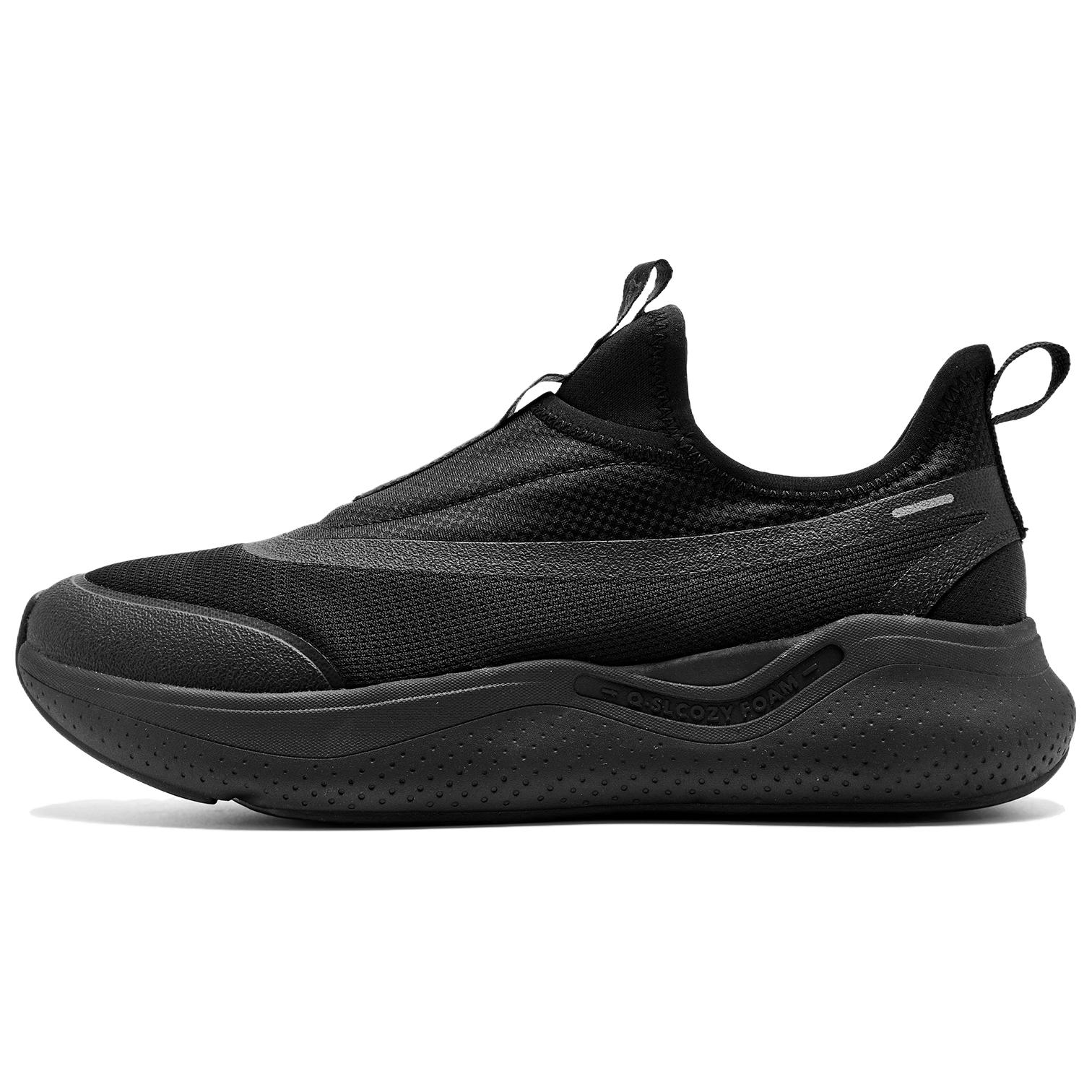 

QIAODAN Кроссовки для бега Sports Life Collection, мужские, низкие, цвет: черный, светло-серый