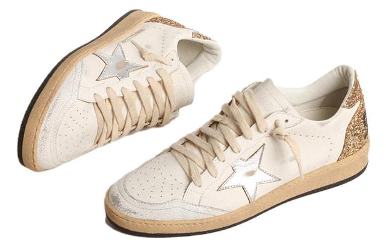 Ball-Star Glitter Low-top Sneakers Golden Goose, Экрю — фото 3