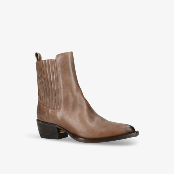 Ботильоны Debbie Beatles из кожи на блочном каблуке Golden Goose, коричневый — фото 3