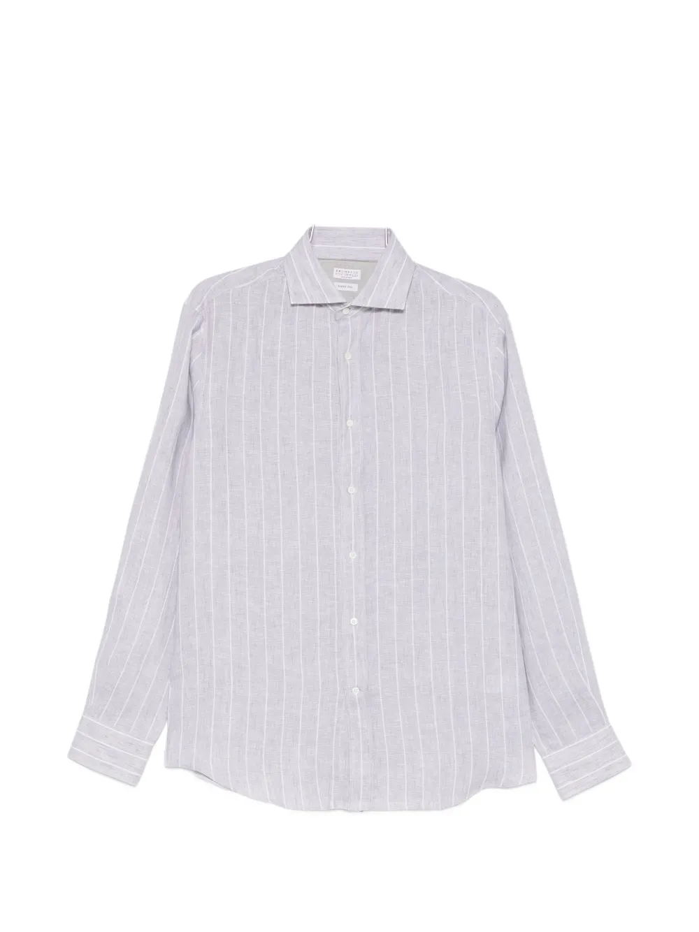 

Полосатая рубашка Brunello Cucinelli, серый