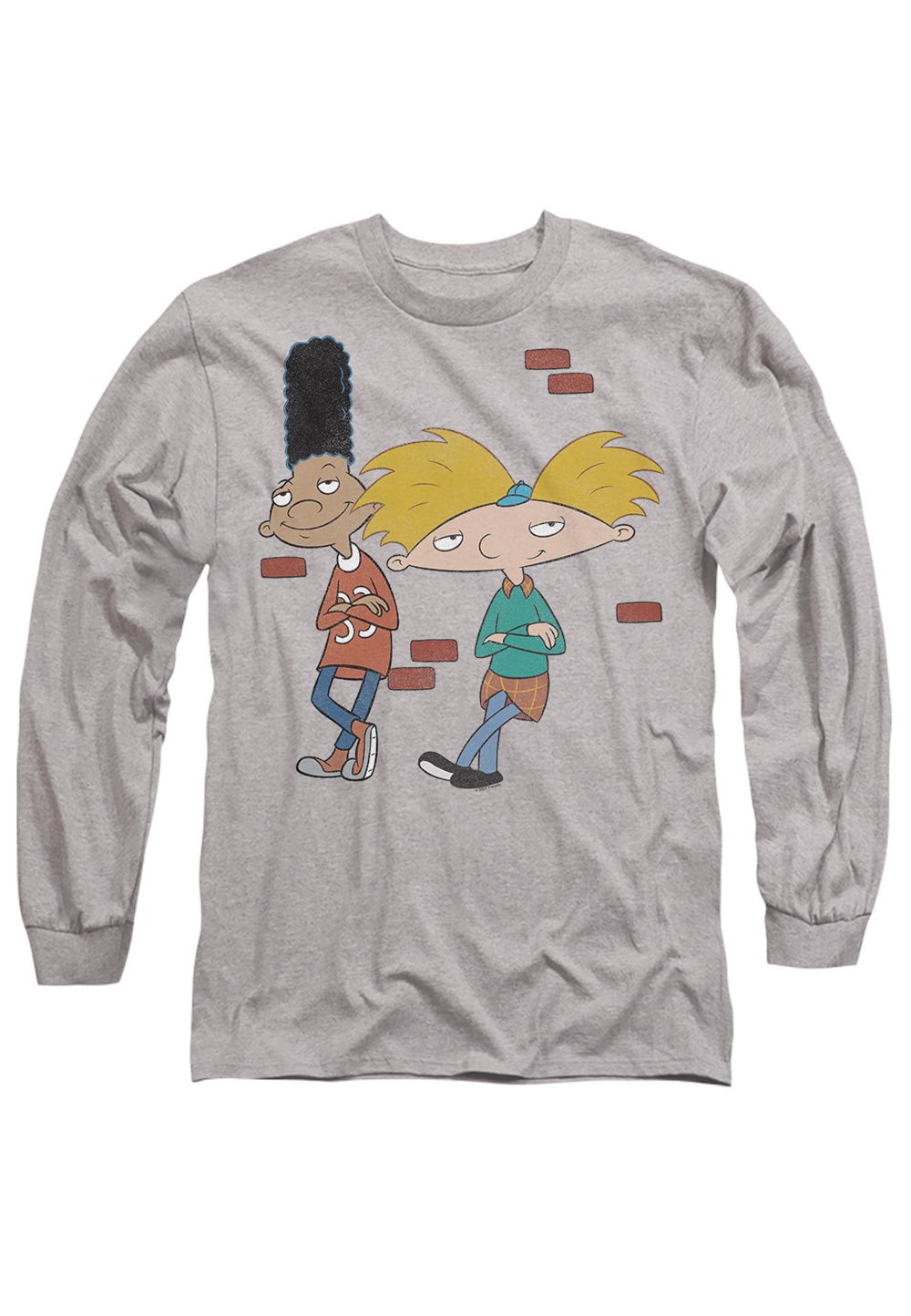 

Топ с длинными рукавами HEY ARNOLD ARNOLD AND GERALD LEANING Cotton Soul, серый