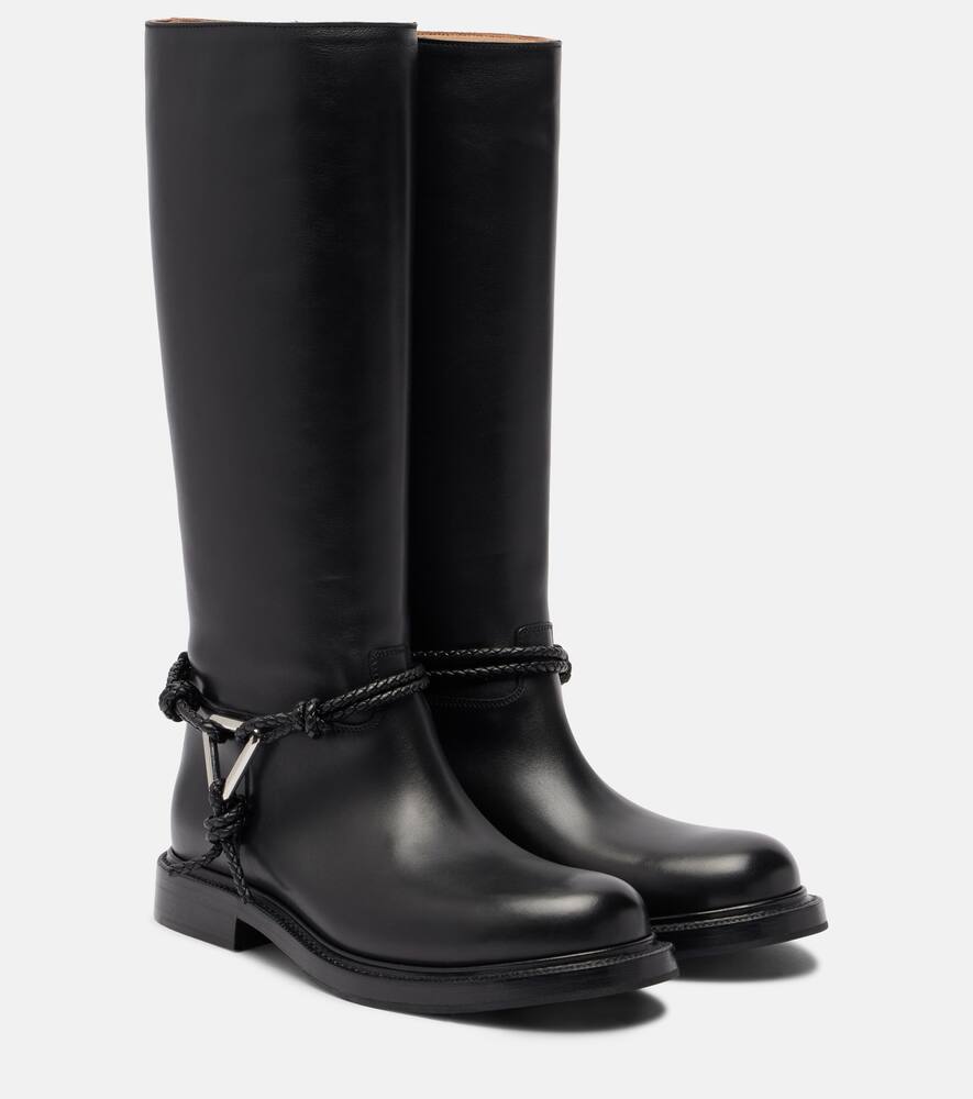 Кожаные ботинки James до колена Bottega Veneta, Black