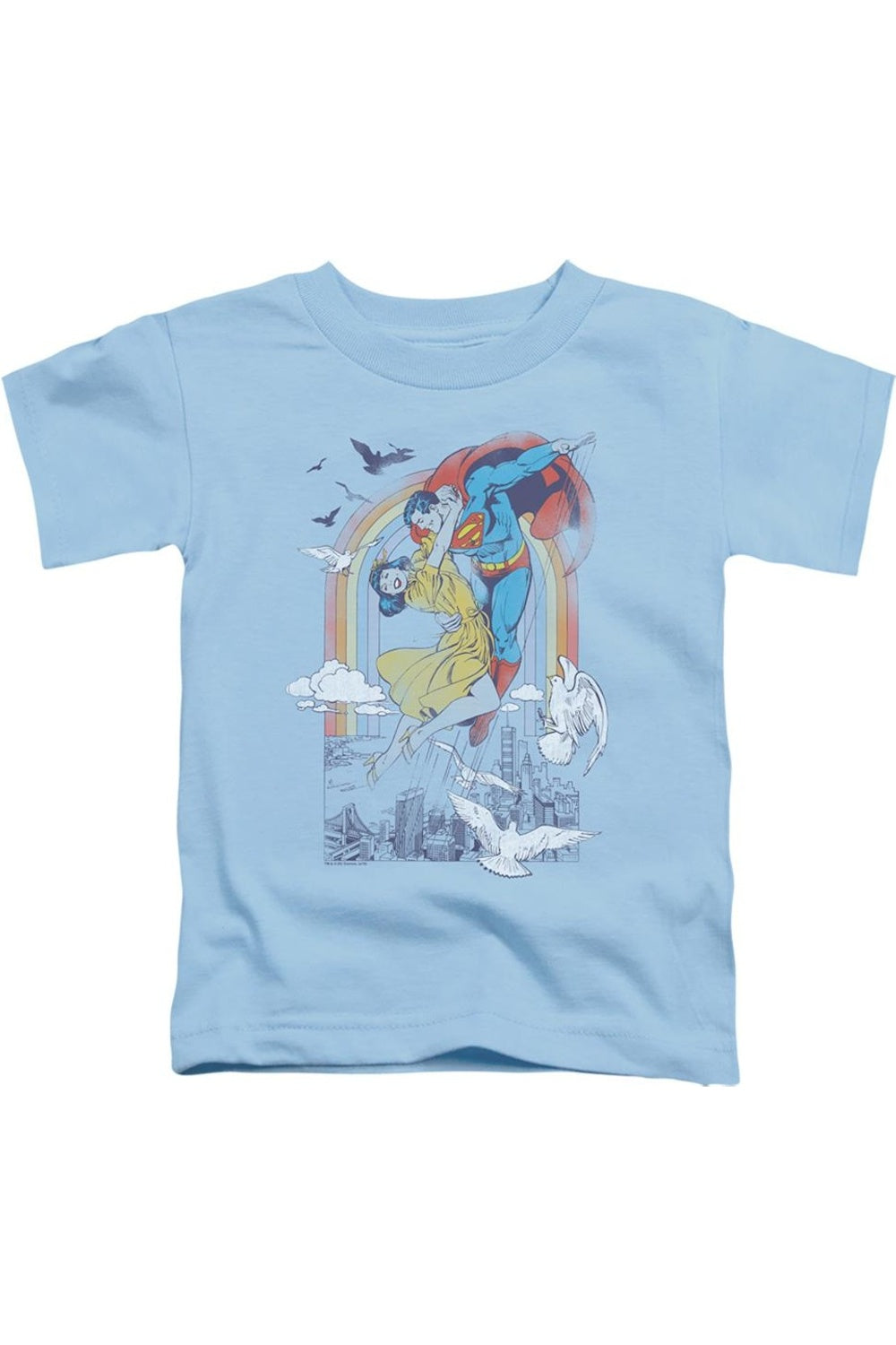 

Футболка DC Comics Rainbow Love с коротким рукавом для детей Gildan, светло-голубой