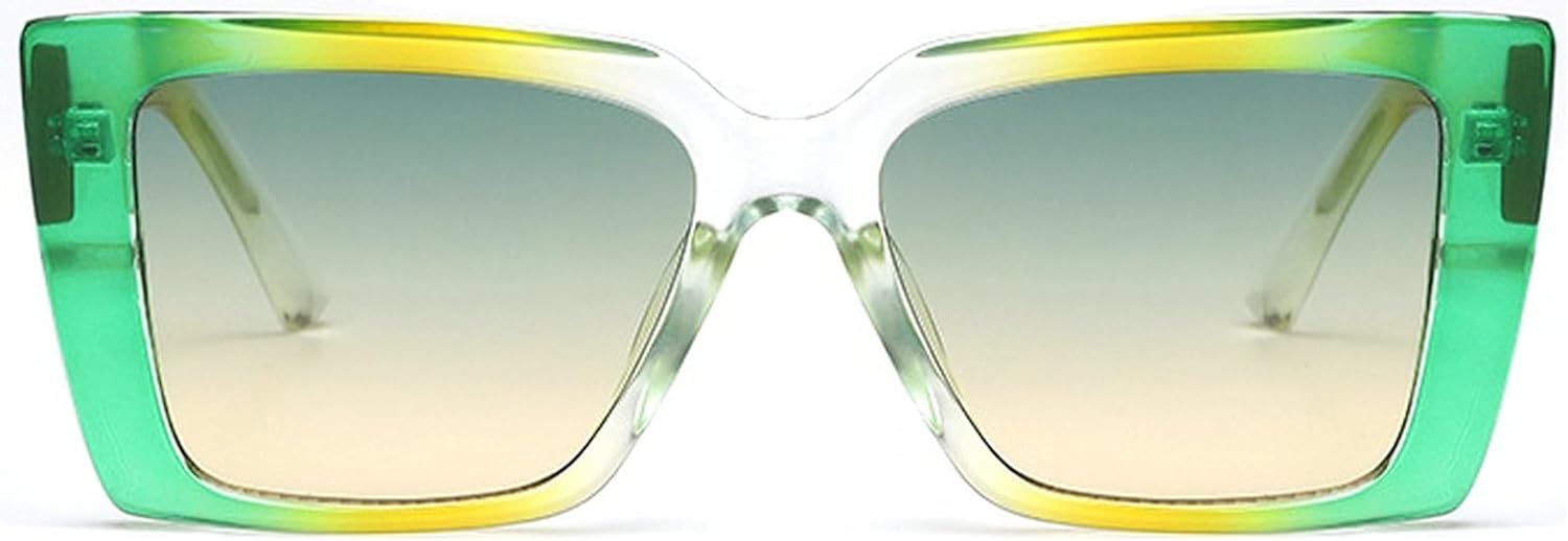 

Квадратные солнцезащитные очки большого размера для женщин, винтажные, с градиентным переходом цвета, зеленые, для активного отдыха, модный дизайн, панк-очки для мужчин mincl, Green
