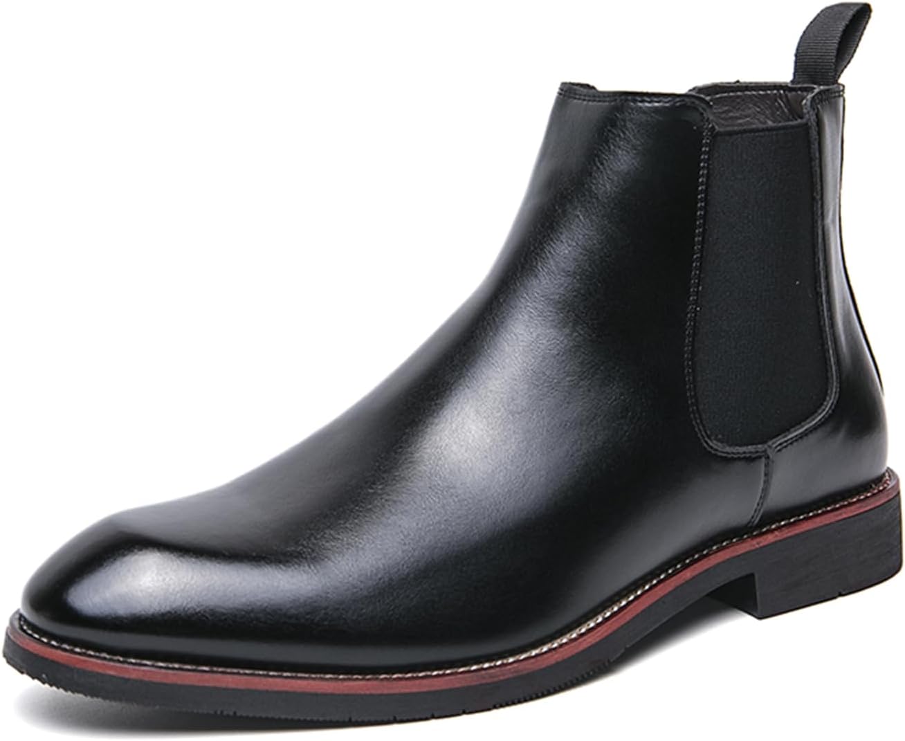 

Мужские кожаные ботинки Abborora, челси, деловые повседневные высокие ботинки, черный