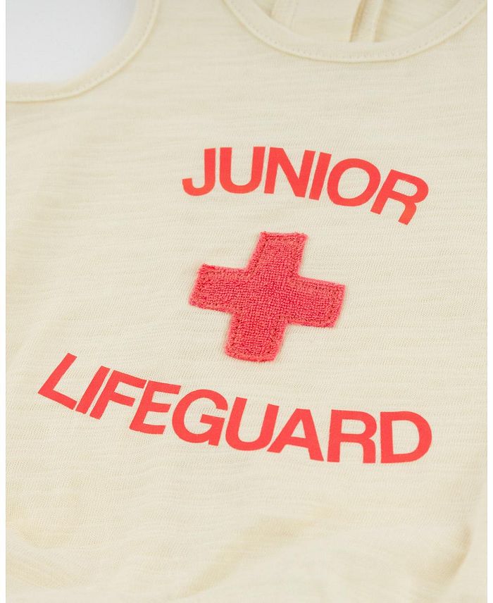Унисекс футболка Slub Bubble - принт "LIFEGUARD" - детская oh baby!, слоновая кость/кремовый — фото 3