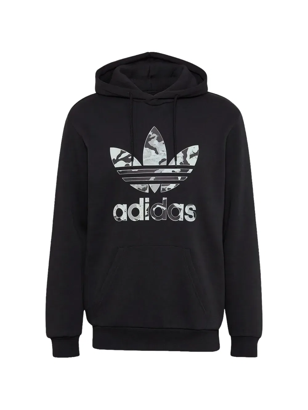 Худи с камуфляжным логотипом Adidas, черный