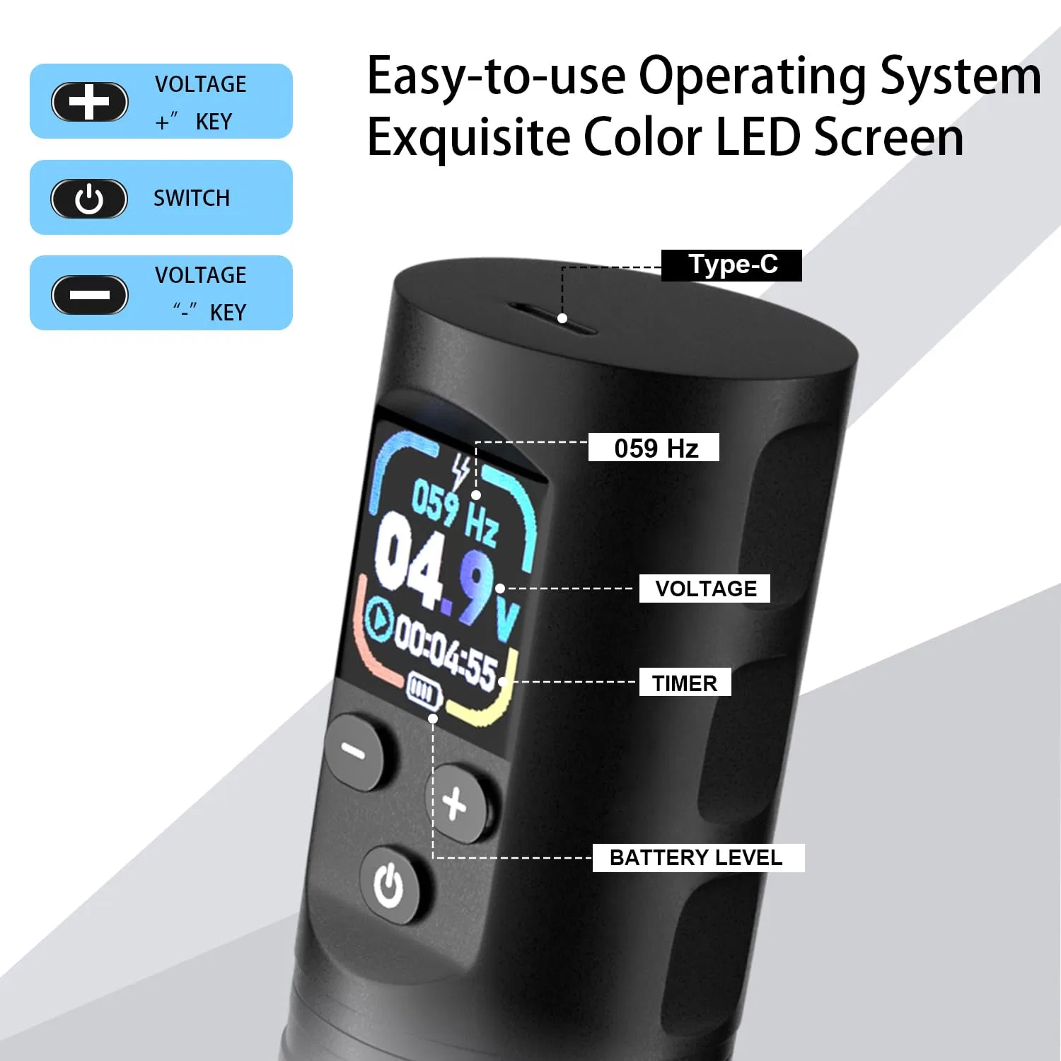 Беспроводной тату-аппарат «Wireless OLED Tattoo Pen Set» от KVM ‎Kvm — фото 3
