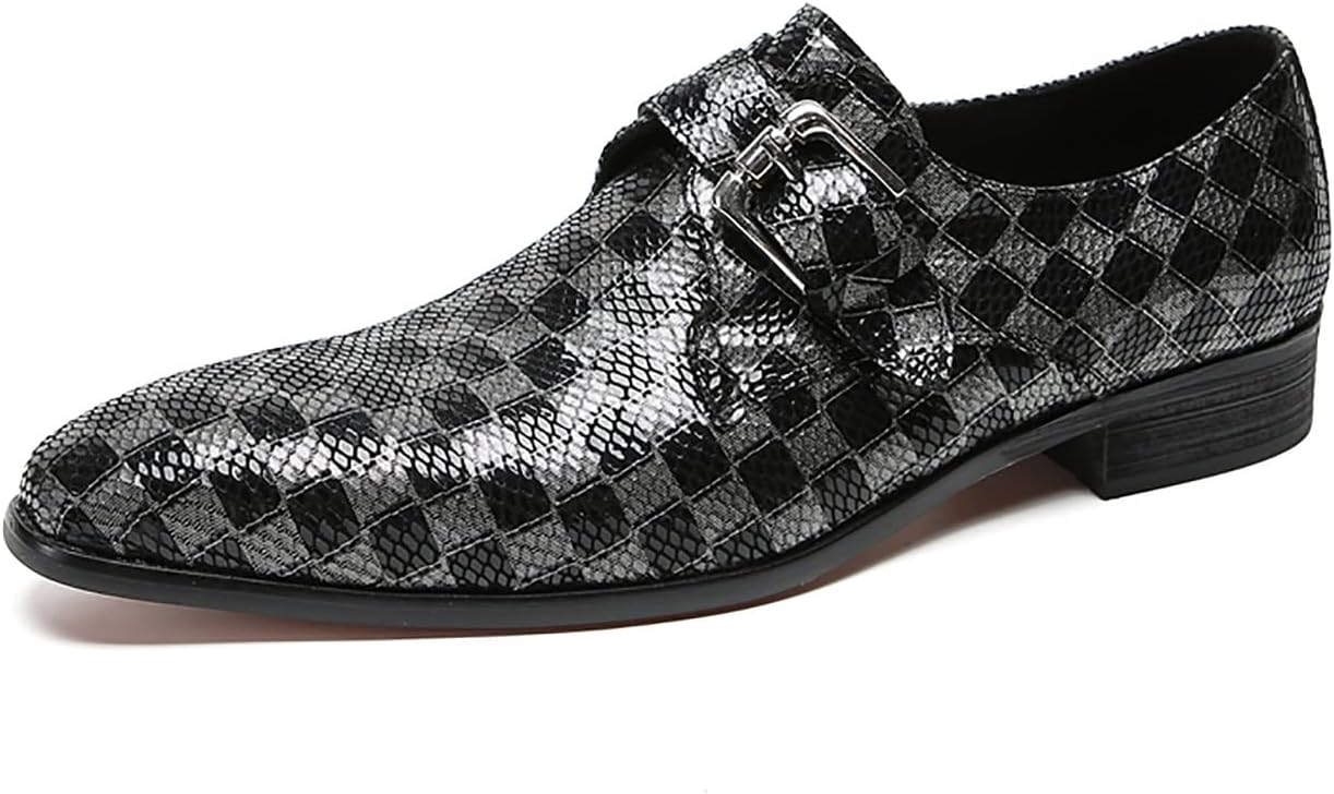 

Мужские лоферы Santimon слипоны на плоской подошве, формальные кожаные лоферы с клетчатой пряжкой, повседневная и свадебная обувь, модные тукси для мужчин, черный