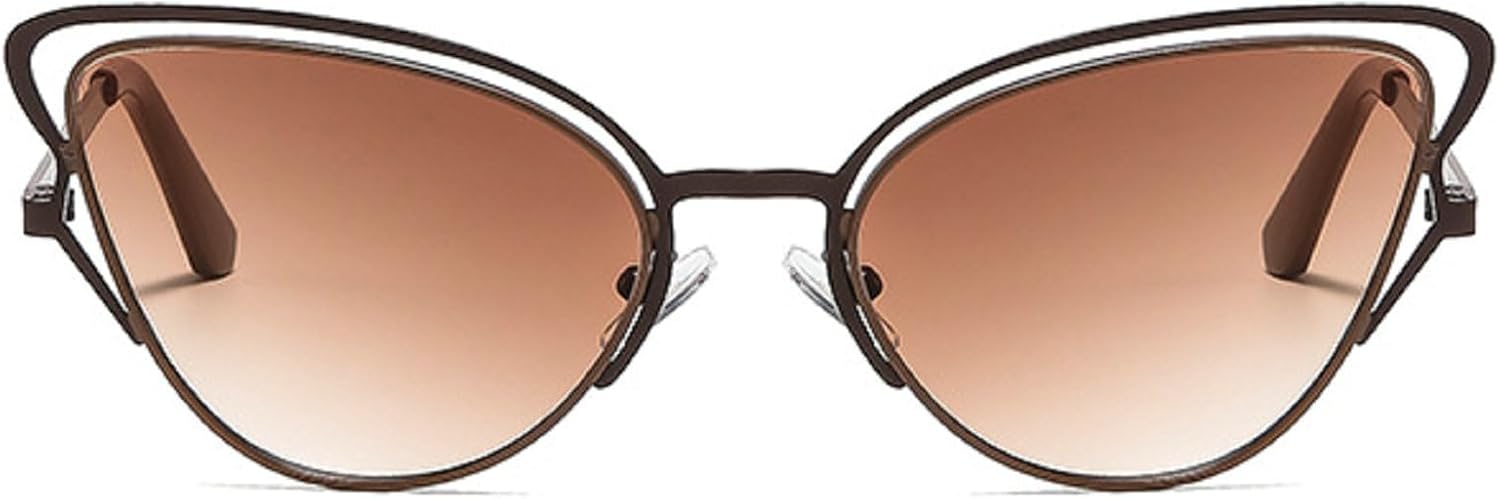 

Популярные модные женские солнцезащитные очки «кошачий глаз» 2025 года, роскошные винтажные солнцезащитные очки в металлической оправе для женщин, модные очки с градиентным переходом цвета mincl, Brown