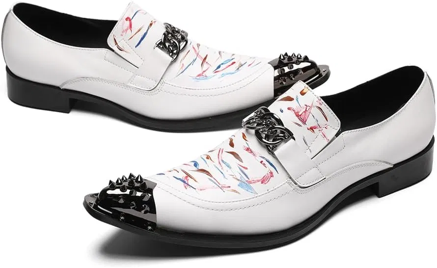 Лоферы кожаные с металлическим носком, Oxford Shoes, 1 CHUUMEE — фото 4