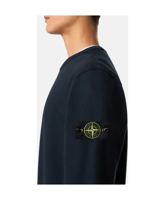 Темно-Синяя толстовка с круглым вырезом Stone Island, синий — фото 3