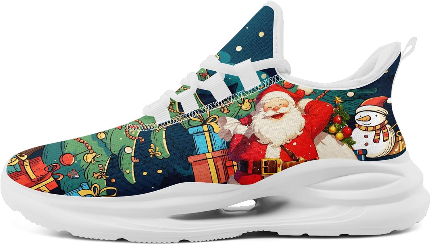 

Рождественские кроссовки для мужчин и женщин, легкие спортивные с сеткой, праздничная обувь для тренировок, зала и тенниса Onegam, белый/красный/синий/зеленый