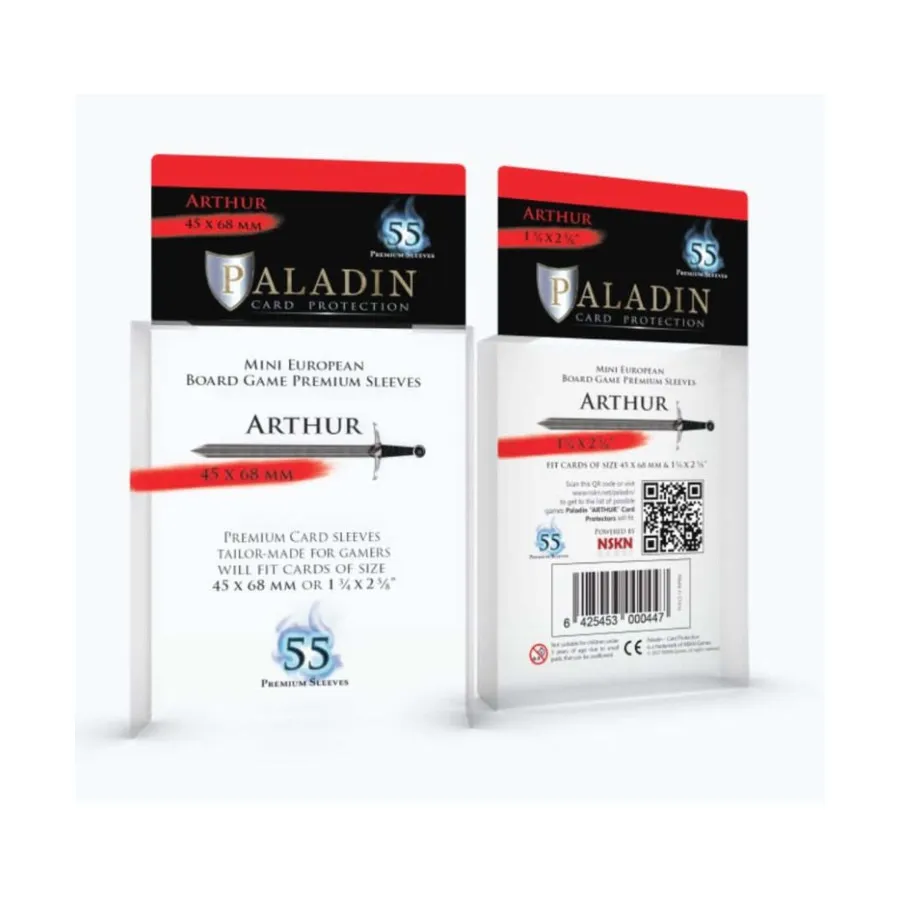 

Артур — 45x68 мм (10 упаковок по 55 шт.), Card Sleeves (Paladin Card Protection)