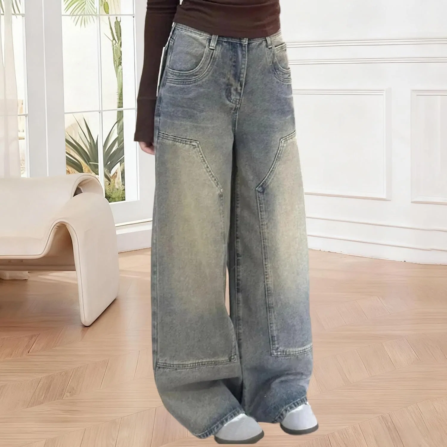 Джинсы свободные Boyfriend Denim, синие — фото 4