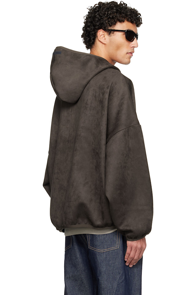 Fear Of God Essentials Современная толстовка из искусственной замши с капюшоном для праздников — фото 3