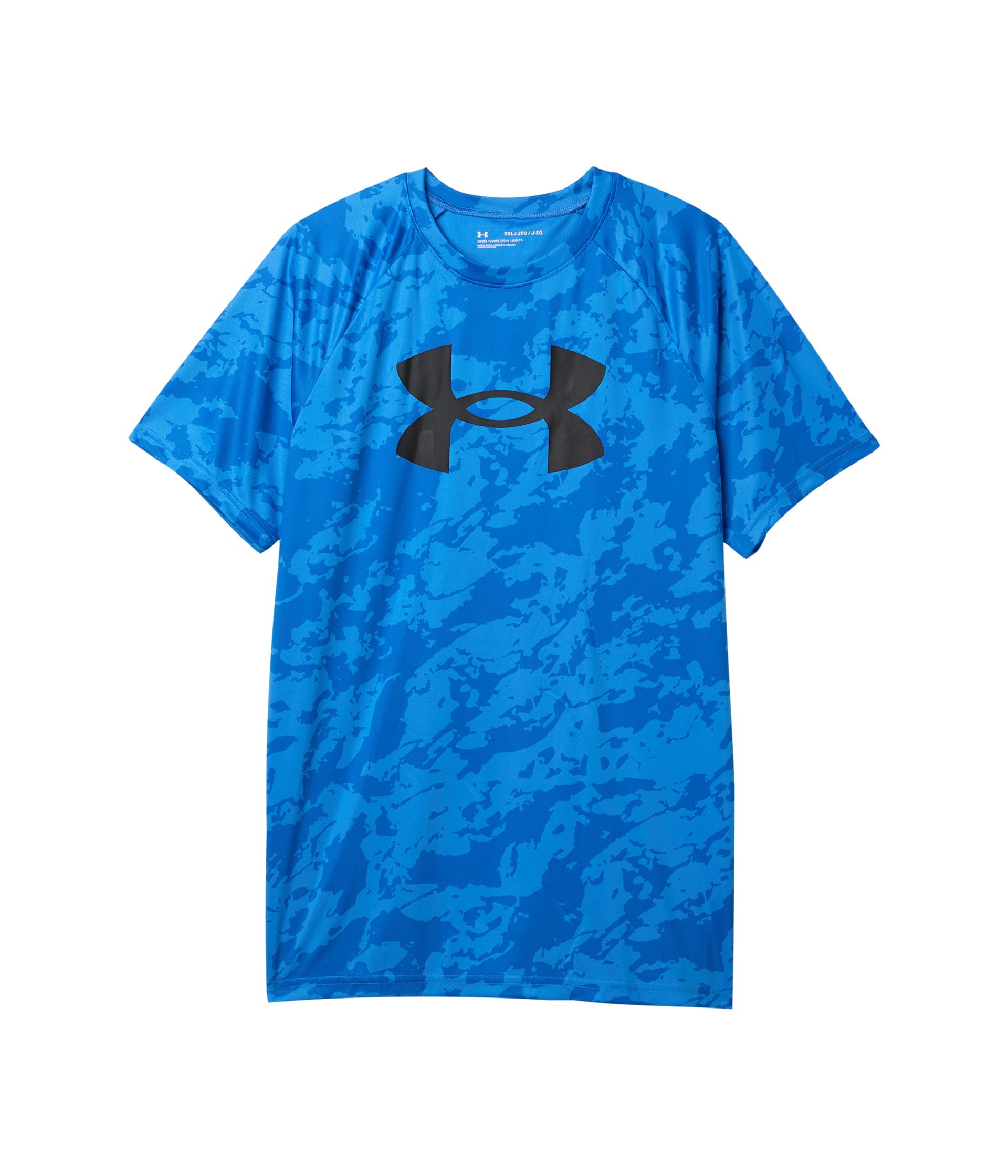 

Футболка Under Armour Kids Tech Big Logo Short Sleeve, цвет Blue Atlantis/Black