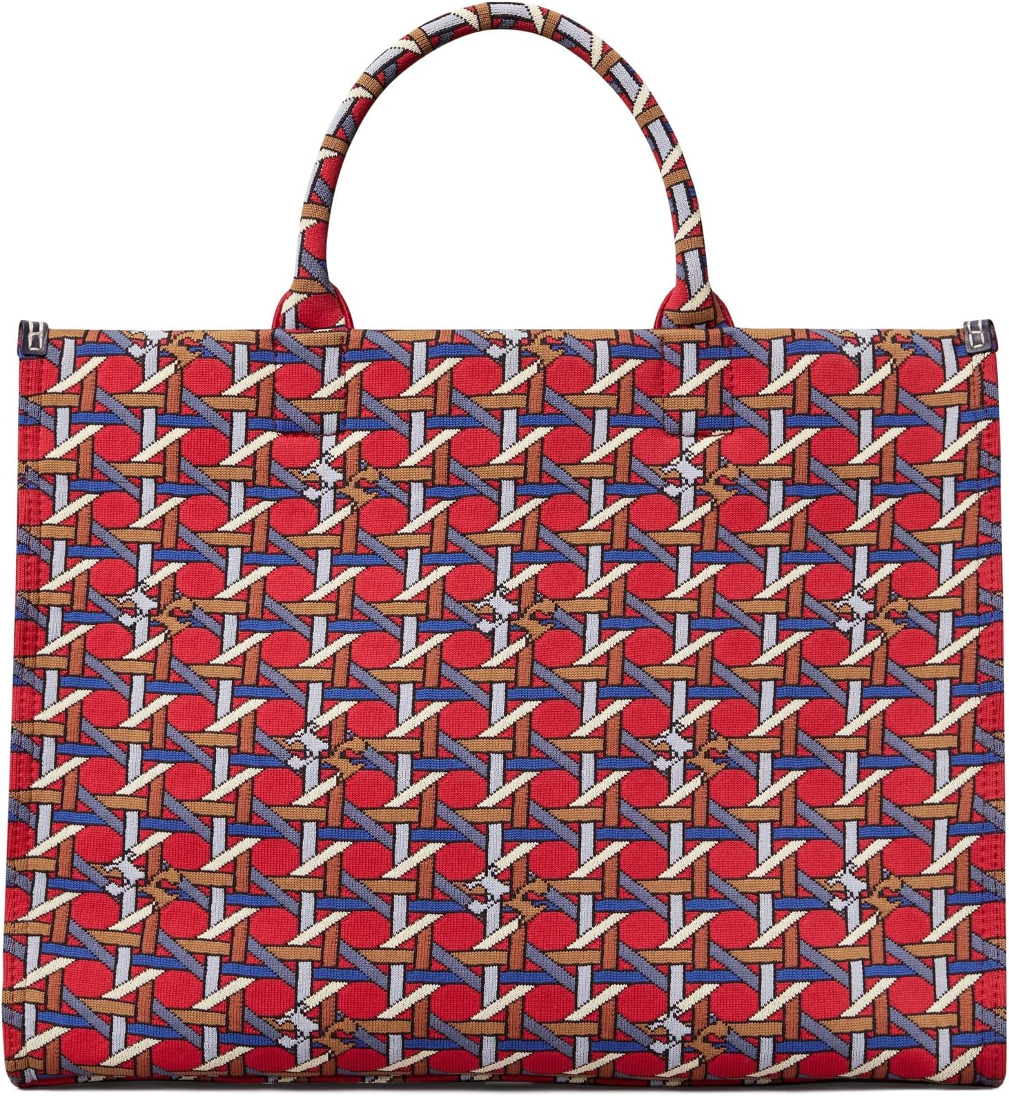 

Сумка-тоут Tory Burch Ella Circular Knit Tote, цвет Red Basket Weave