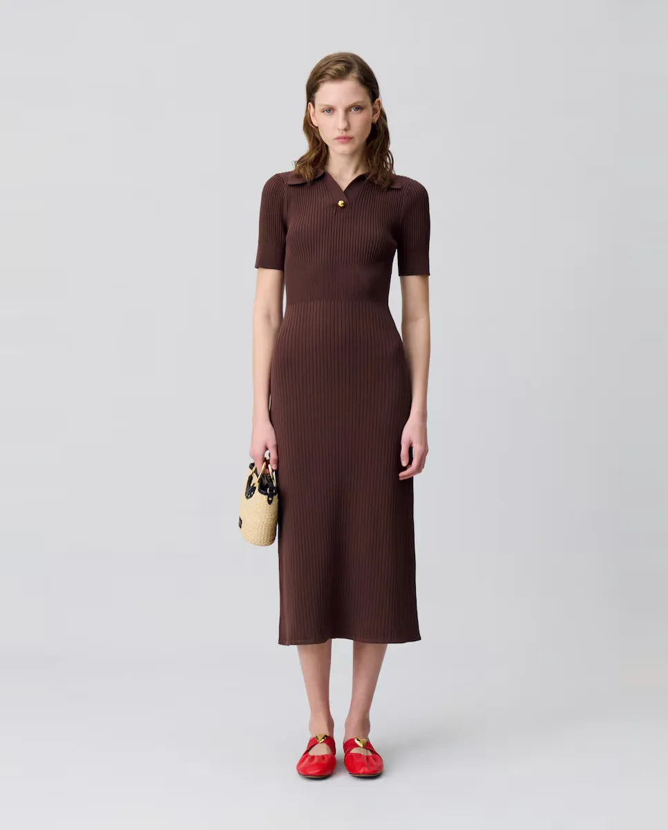 

Миди-платье из трикотажа Claudie Pierlot, коричневый