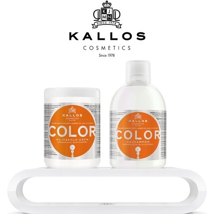 Kjmn Color Крем-маска для волос с льняным маслом и УФ-фильтром для защиты цвета окрашенных, ломких волос 1000 мл, Kallos — фото 3