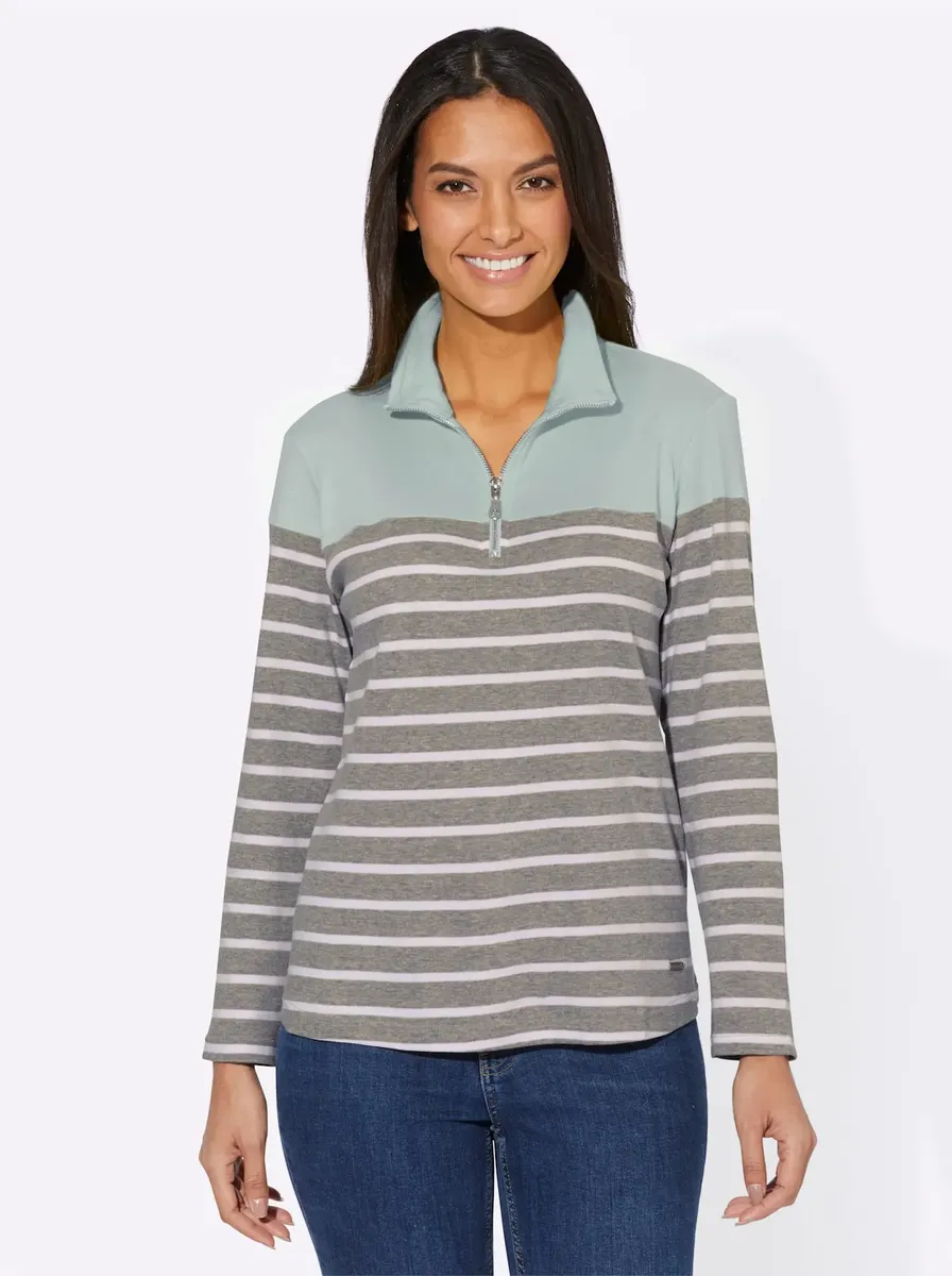 

Толстовка в стиле casual Casual Looks, цвет Mint-Grau-Gestreift