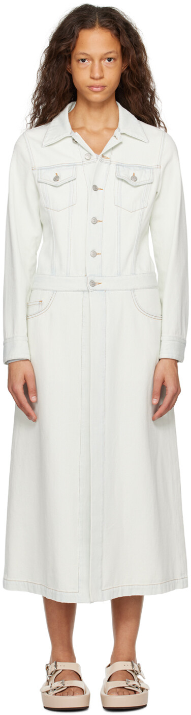 

Синее выцветшее джинсовое пальто MM6 Maison Margiela
