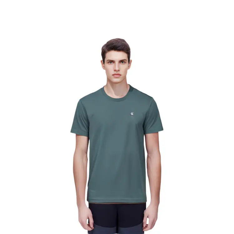 Футболка мужская серо-зеленая CFQ Calvin Klein, серо-зеленый — фото 3