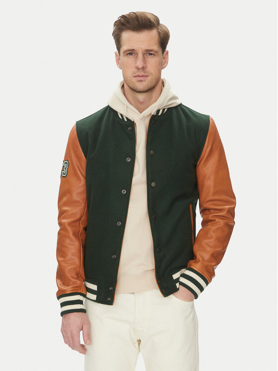 

Куртка-Бомбер стандартный крой Varsity Bomber Serge Pariente, зеленый