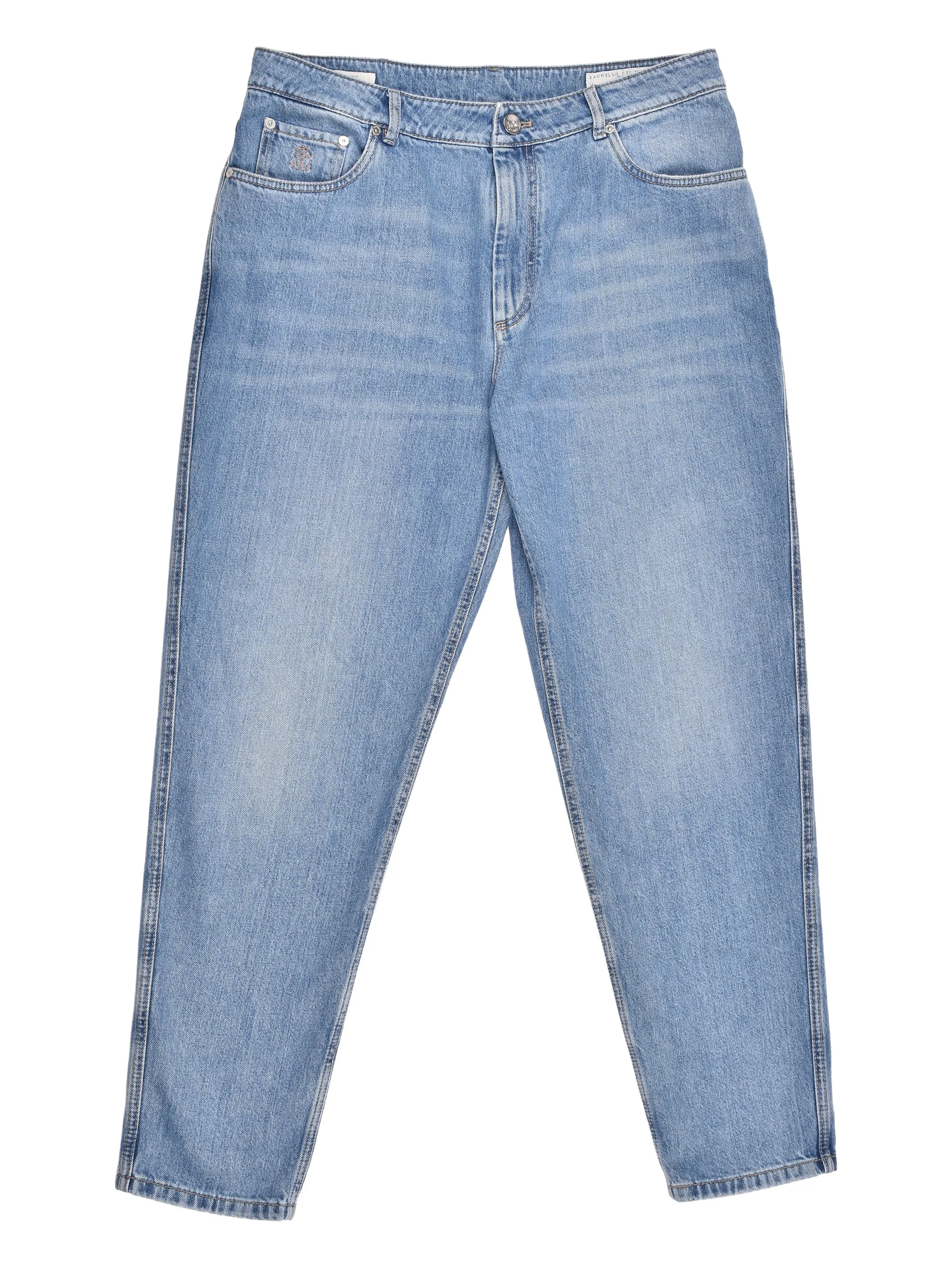 

Джинсы с вышитым логотипом Brunello Cucinelli, синий