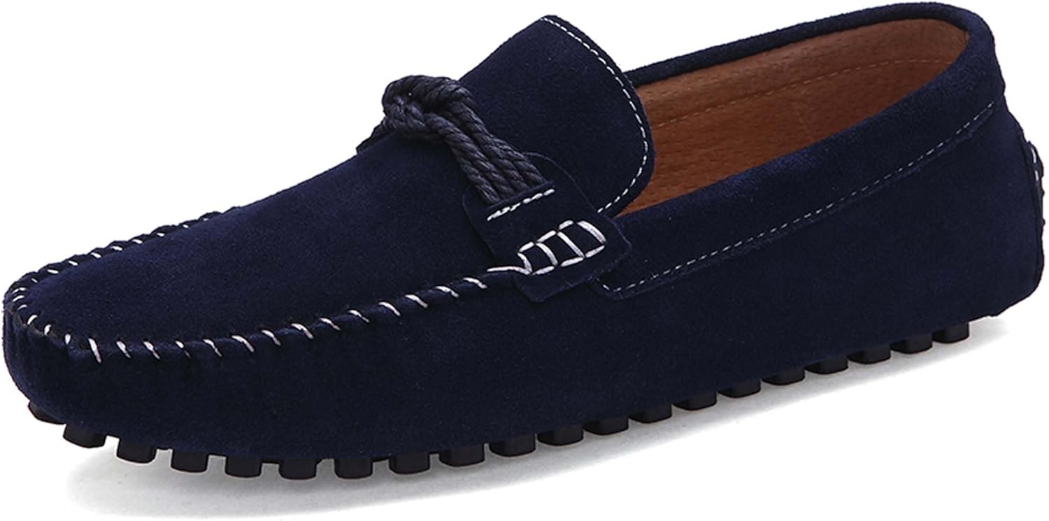 

Мужские замшевые лоферы, модные, удобные, повседневные, для ходьбы и вождения, с противоскользящей подошвой, для бизнеса, офиса, форменных мероприятий, банкетов, свадеб, классические кожаные туфли Generic, синий