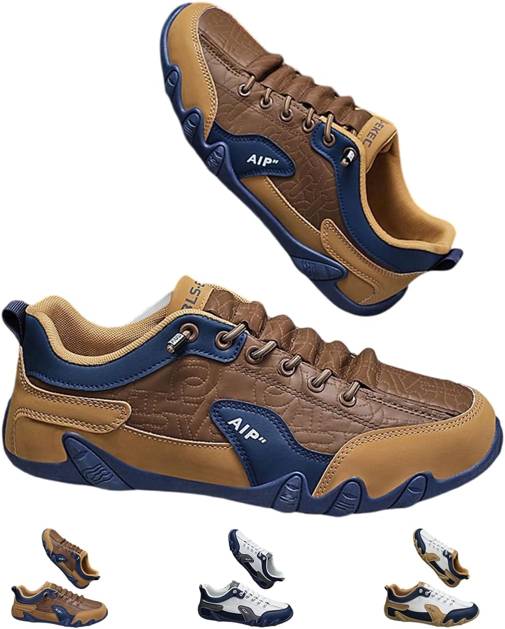 

Мужские слипоны, дышащие лоферы, легкие прогулочные и повседневные модные туфли Generic, синий/коричневый/хаки