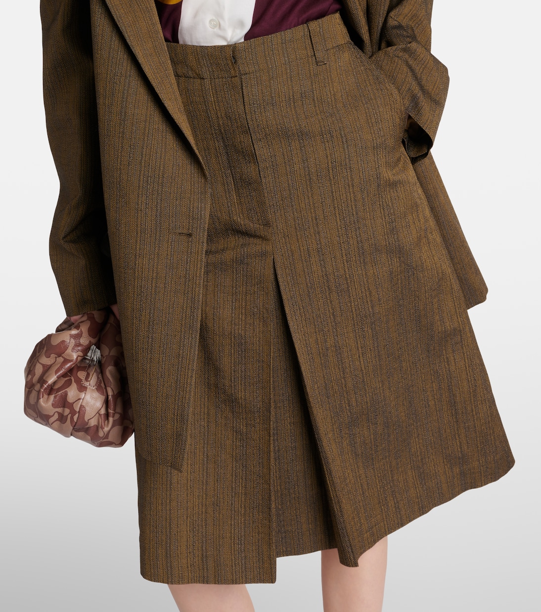 Юбка миди из смеси хлопка и шелка Dries Van Noten, желтый — фото 4