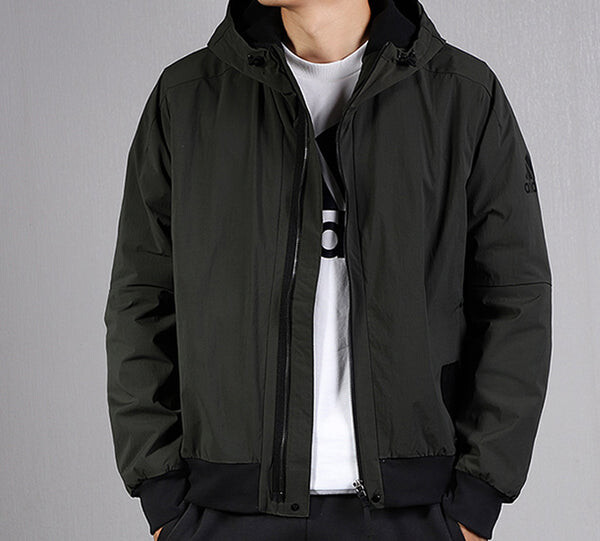 Куртка sports hooded jacket men dark brown Adidas, коричневый — фото 3