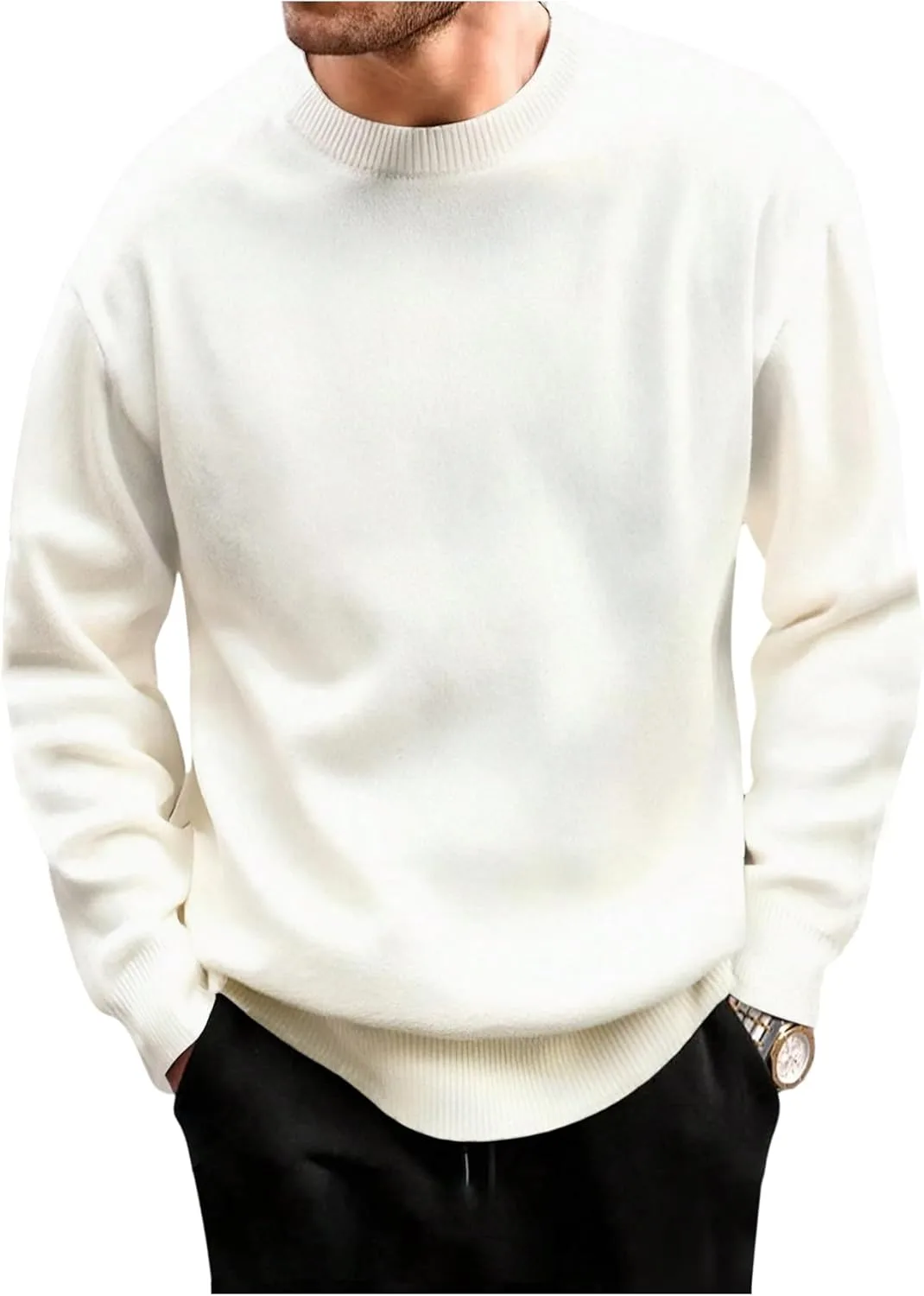 

OYOANGLE мужской свитер с длинным рукавом и оверсайз