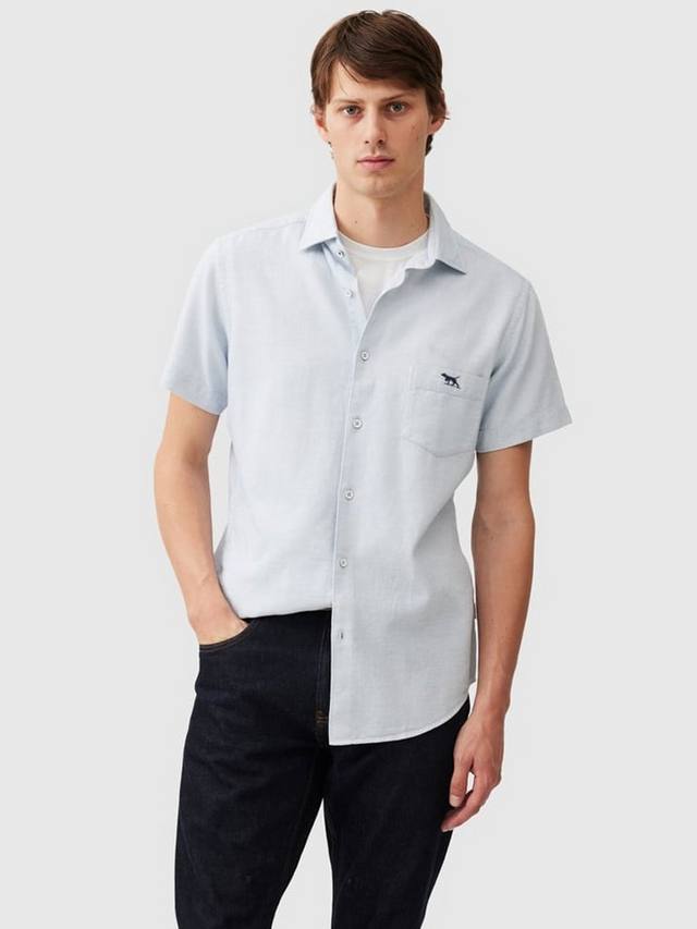 

Текстурированная хлопковая рубашка Airtex с короткими рукавами и slim fit Rodd & Gunn, Sky