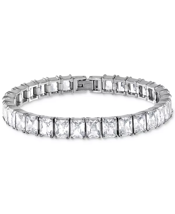 

Мужской теннисный браслет-багет из нержавеющей стали с кубическим цирконием Blackjack, steel