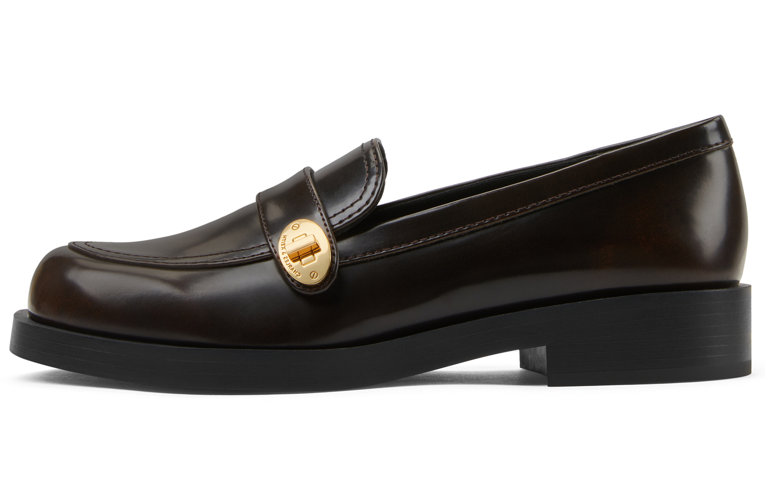 Лоферы на массивном каблуке женские CHARLES&KEITH, меловой белый