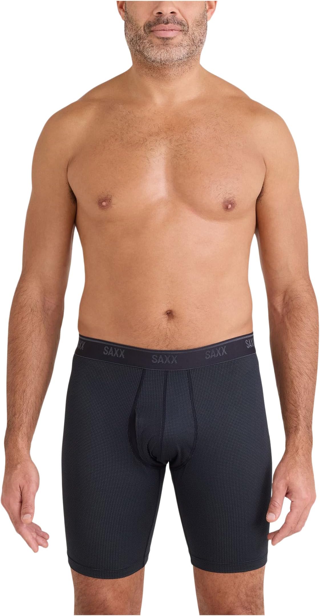 

Боксеры SAXX UNDERWEAR Quest Quick-dry Mesh Long Boxer Brief Fly, черный