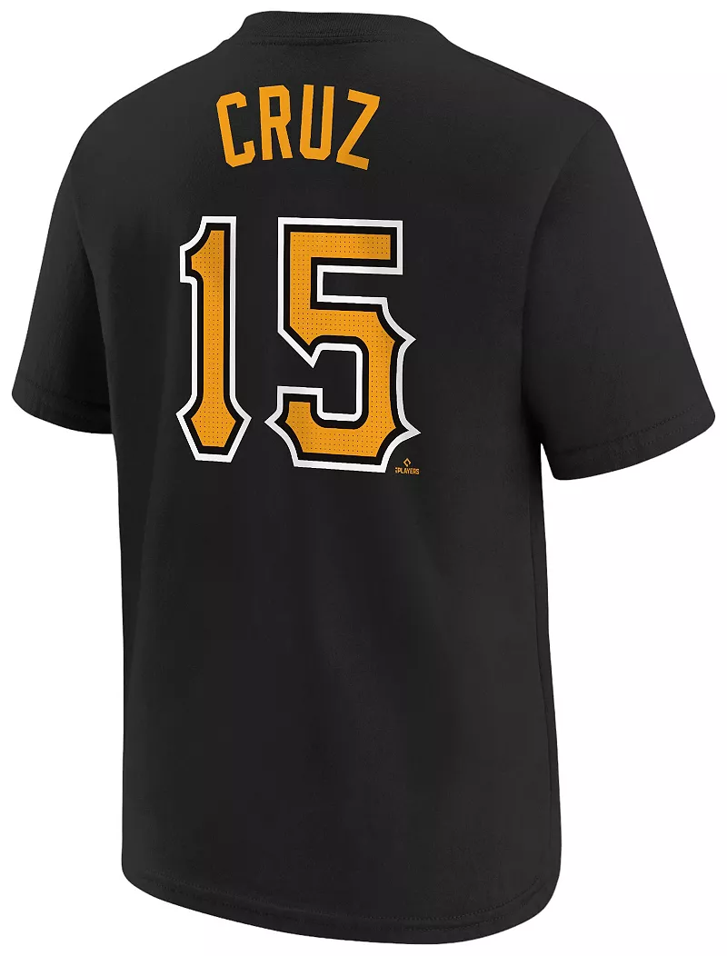 Черная домашняя футболка Nike Youth Pittsburgh Pirates Oneil Cruz #15 — фото 3