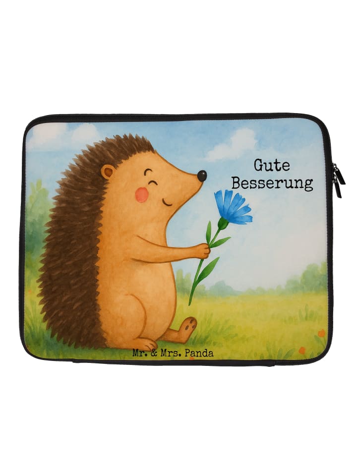 

Mr. & Mrs. Panda Сумка для блокнота с изображением ежика и цветка, а также надписью белого цвета