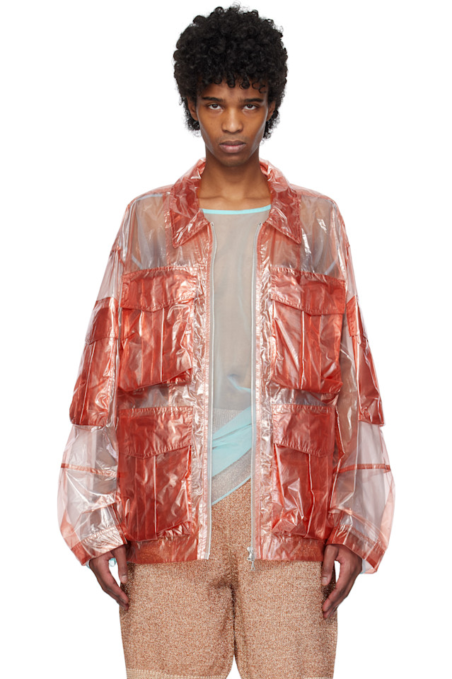 

Прозрачная куртка с эффектом овердай Dries Van Noten, цвет peach