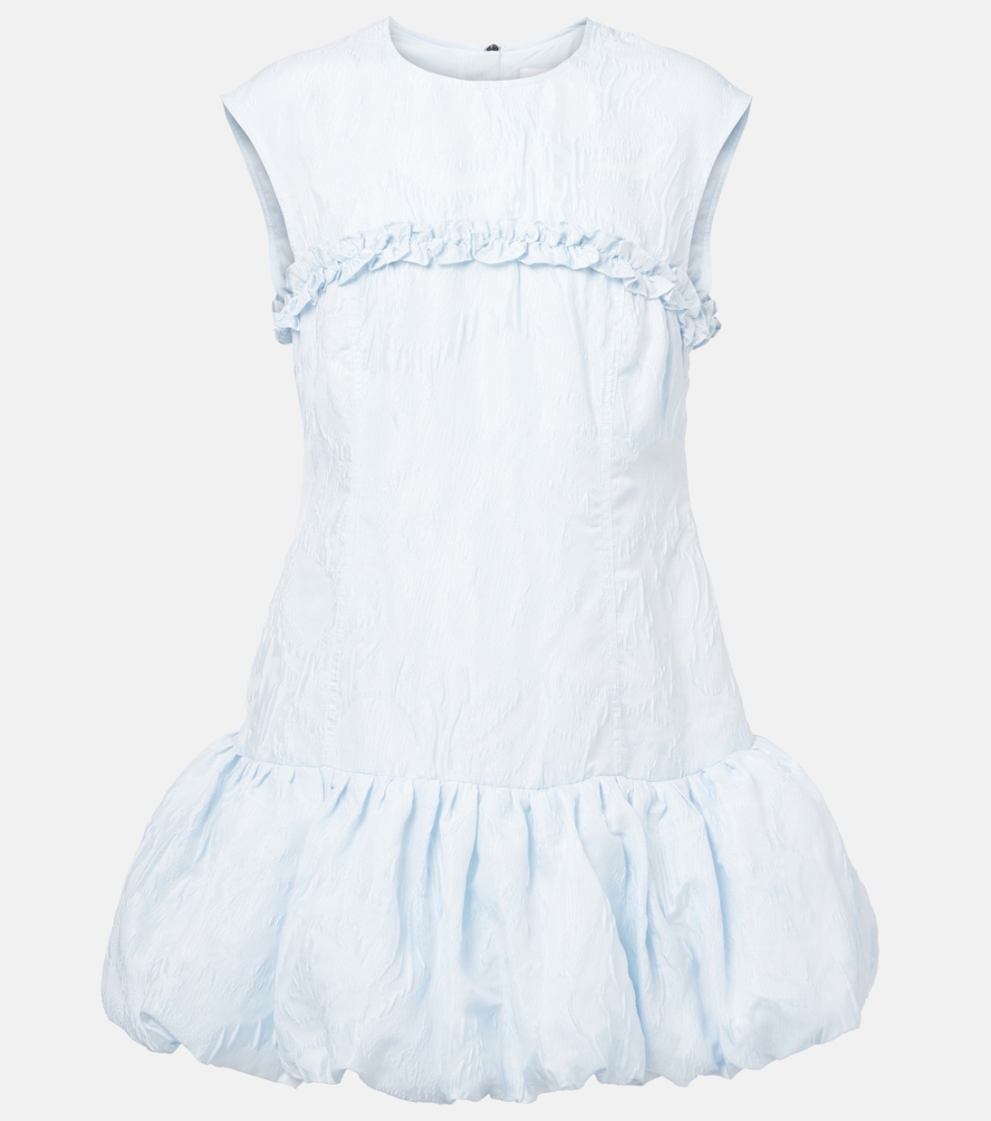 

Жаккардовое мини-платье с рюшами Ganni, Soft Chambray