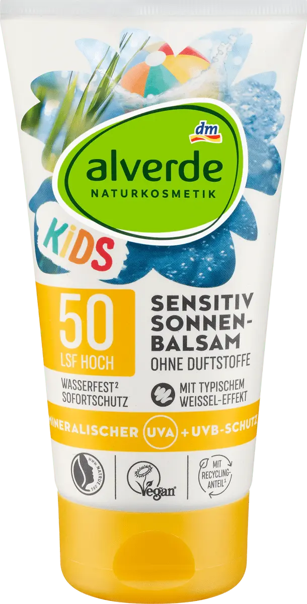 

Солнцезащитный бальзам Kids Sensitive SPF 50 150 мл alverde NATURKOSMETIK