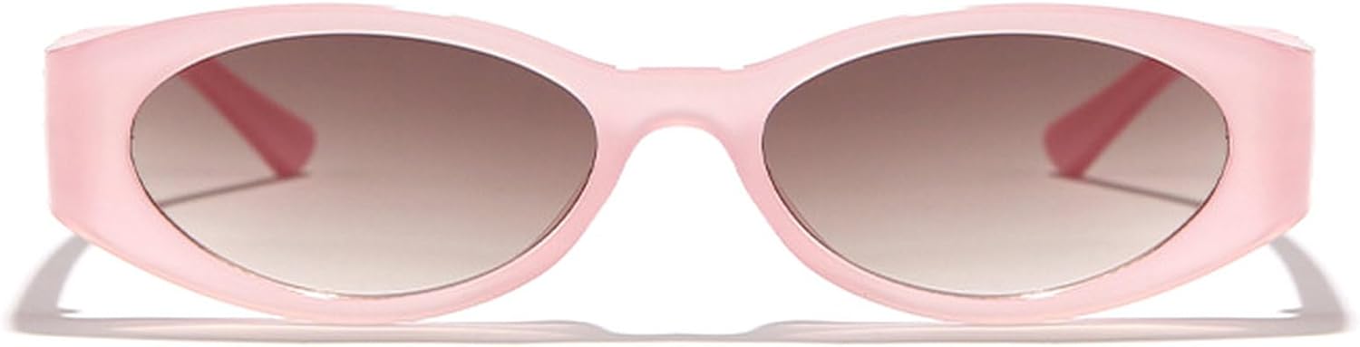 

Модные маленькие овальные солнцезащитные очки для женщин, солнцезащитные очки UV400 оранжево-коричневого цвета, винтажные солнцезащитные очки для мужчин mincl, Light Pink Brown